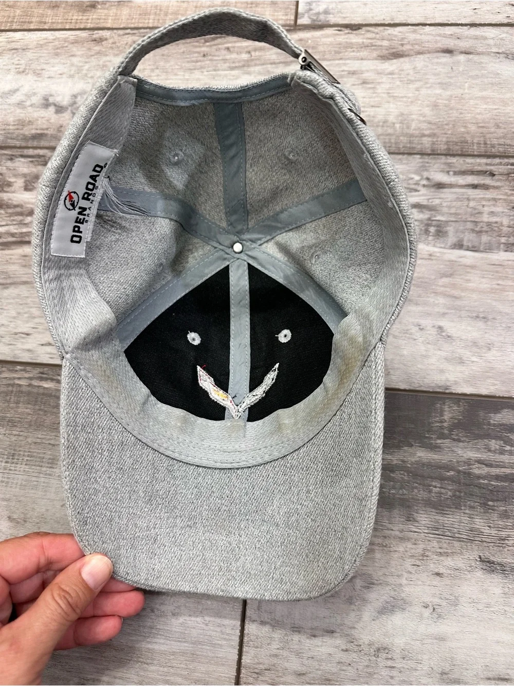 Mens Gray Baseball Cap with Embroidered Logo